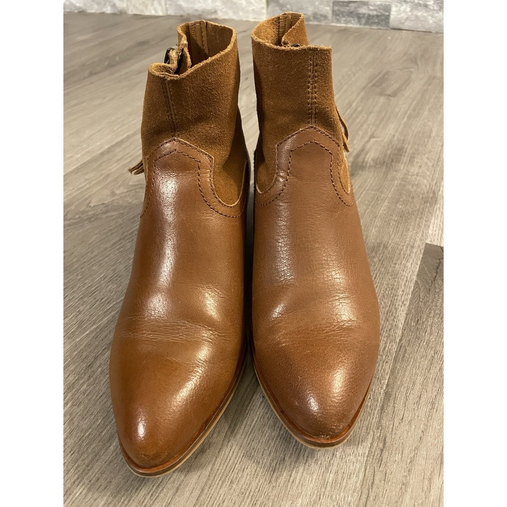 Frye And Co. Womens Size 7.5 Brown Leather & Suede Ankle Rubie Boots Zipper